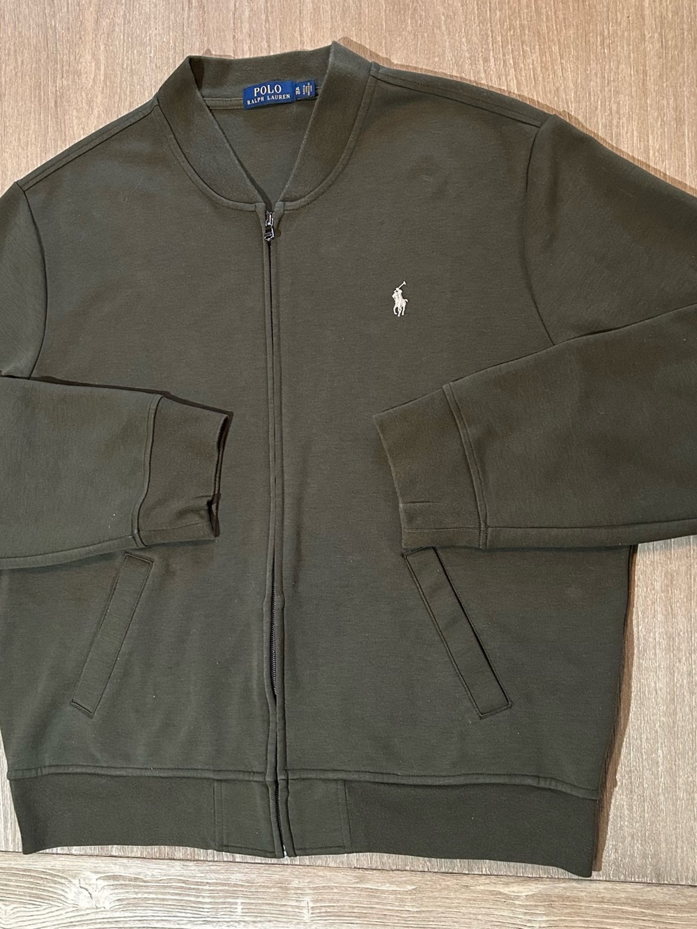 Polo Ralph Lauren Men's Olive Green Full Zip Track Sweatshirt Jacket Size XL